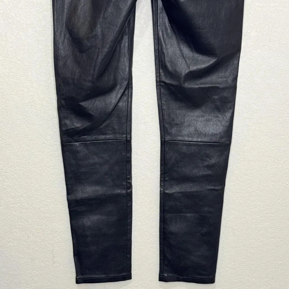 Michael Stars Pants Womens Medium Black Stretch Leather Leggings Skinny KT13C750